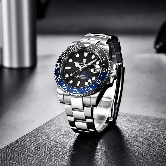 Pagani Design PD-1662 40mm Stainless Steel Automatic Watch Rolex GMT Batman Homage