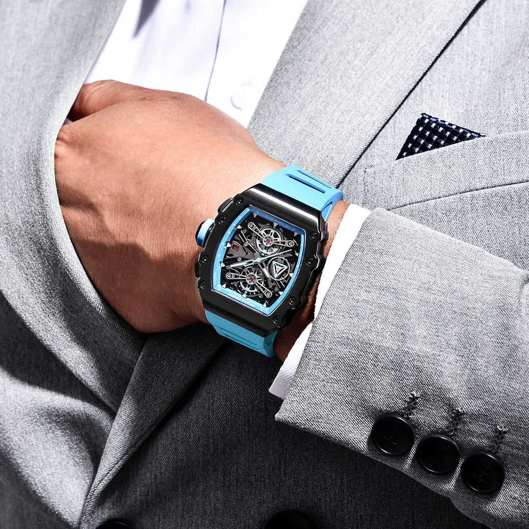 Pagani Design PD-YS011 Black Men's Quartz Chronograph Tonneau Watch Richard Mille Homage