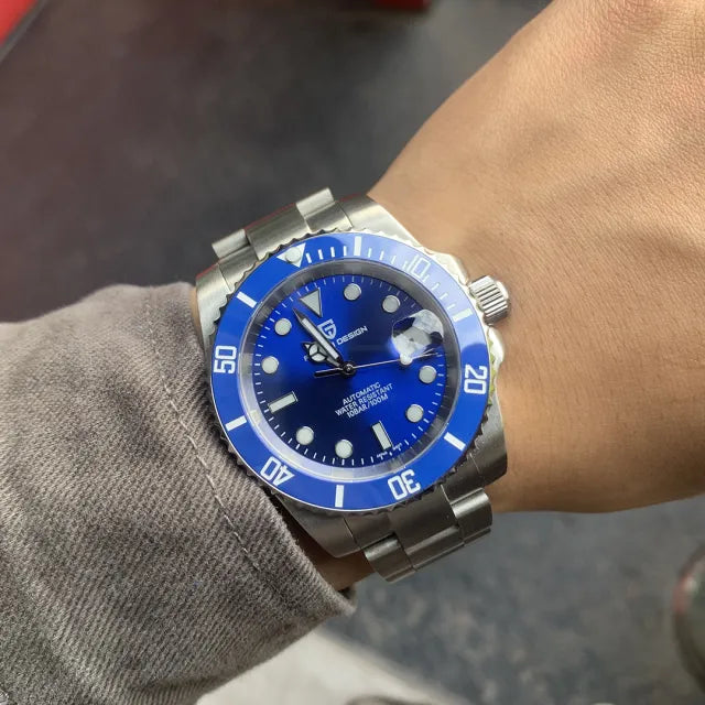 Pagani Design PD1661 40mm Automatic Men's Watch Homage To The Rolex Submariner Smurf Edition