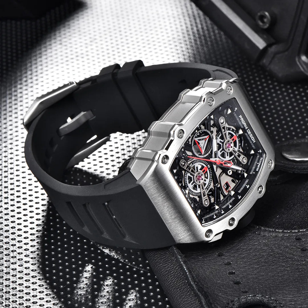 Pagani Design PD-YS011 Black Men's Quartz Chronograph Tonneau Watch Richard Mille Homage
