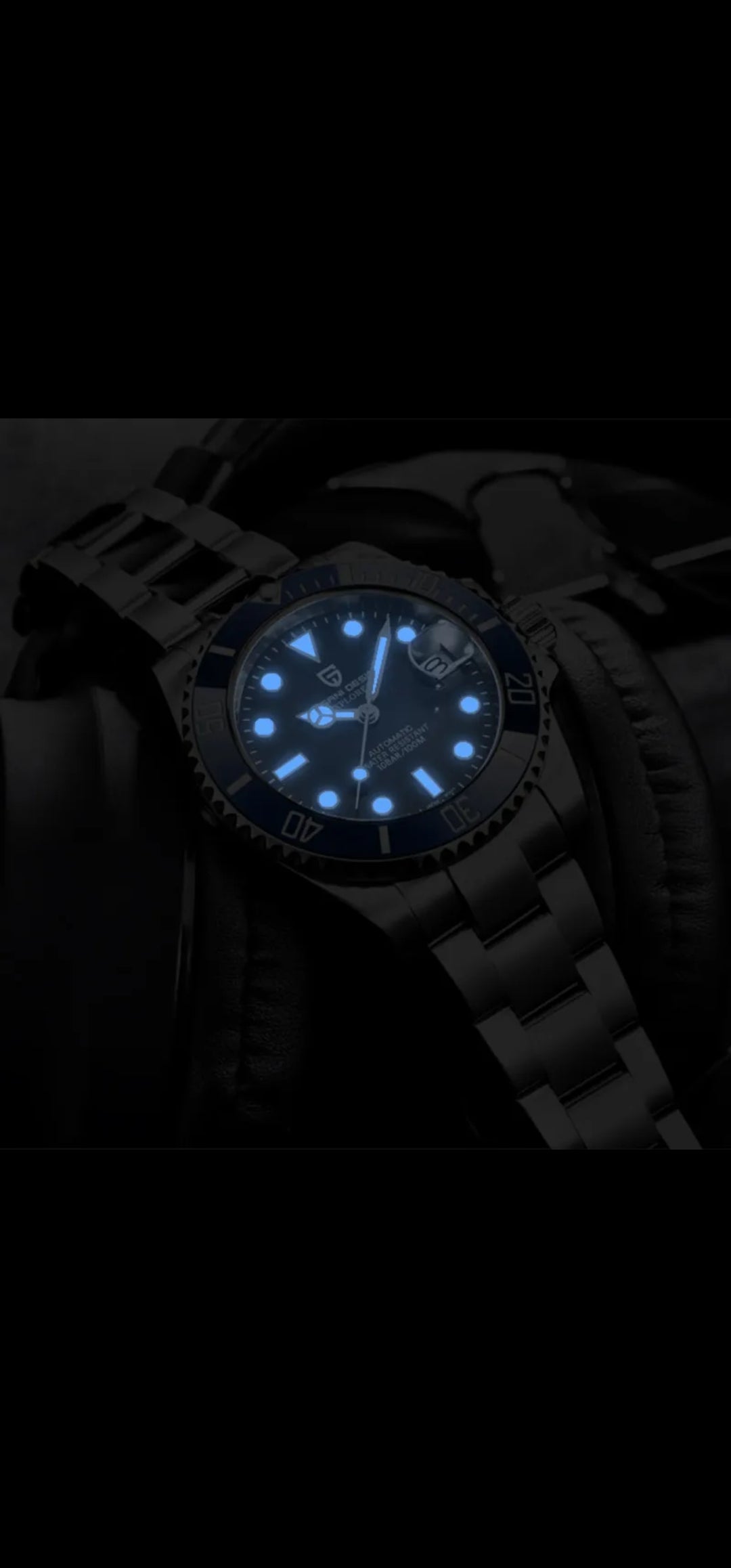Pagani Design PD1661 40mm Automatic Men's Watch Homage To The Rolex Submariner Smurf Edition