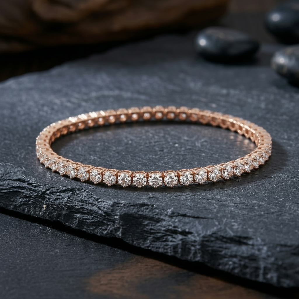 The Lumina 3mm Moissanite Tennis Bracelet in 18k Gold Vermeil