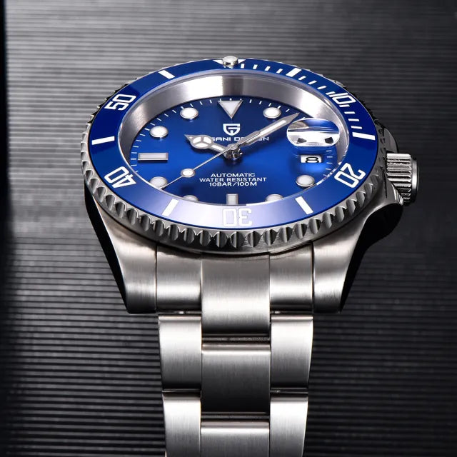 Pagani Design PD1661 40mm Automatic Men's Watch Homage To The Rolex Submariner Smurf Edition
