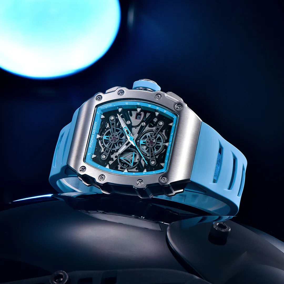 Pagani Design PD-YS011 Black Men's Quartz Chronograph Tonneau Watch Richard Mille Homage
