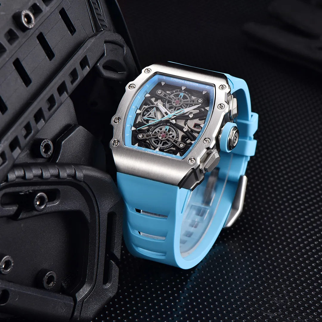 Pagani Design PD-YS011 Black Men's Quartz Chronograph Tonneau Watch Richard Mille Homage
