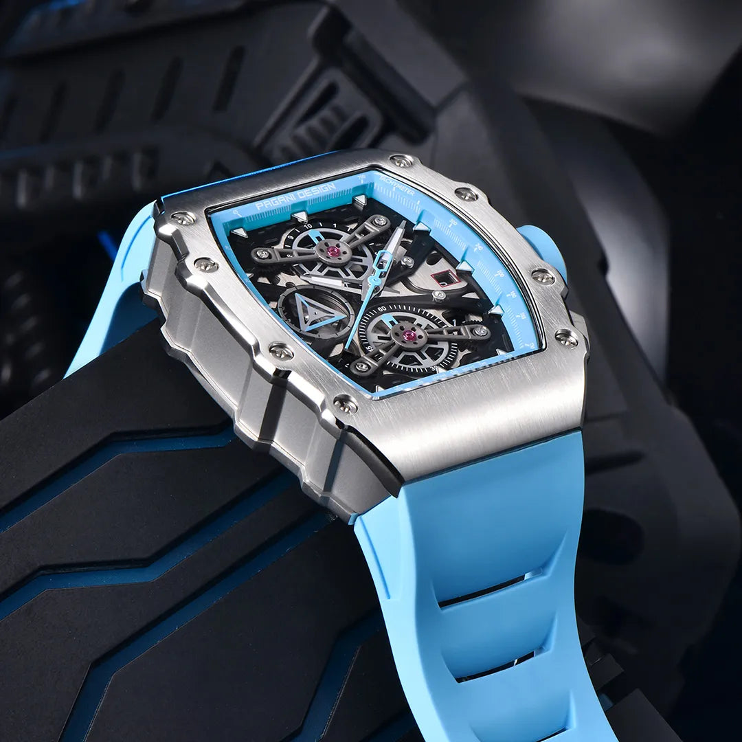 Pagani Design PD-YS011 Black Men's Quartz Chronograph Tonneau Watch Richard Mille Homage