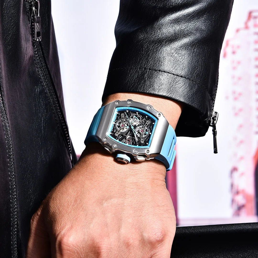 Pagani Design PD-YS011 Black Men's Quartz Chronograph Tonneau Watch Richard Mille Homage