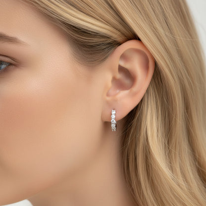The Infinity Moissanite Huggie Hoops