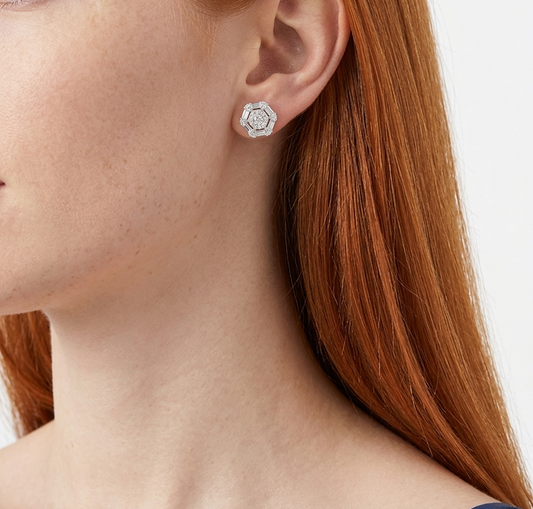 The Aurelia Hexagon Moissanite Studs