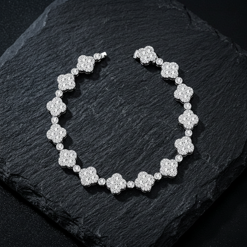 The Juliet Clover Pavé Tennis Bracelet