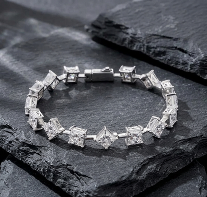The Monaco Princess-Cut Moissanite Tennis Bracelet
