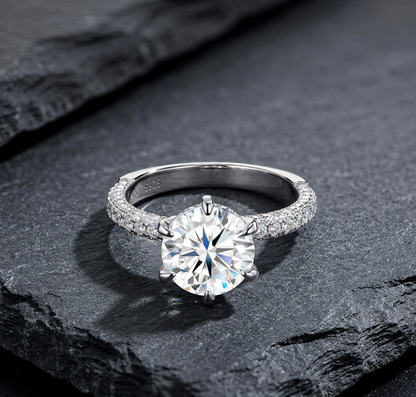 The Islay 3ct Moissanite Double-Pavé Royal Solitaire