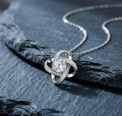 The Stella Pavé Orbit Moissanite Necklace