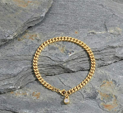 The Stella Moissanite Cuban Link Bracelet