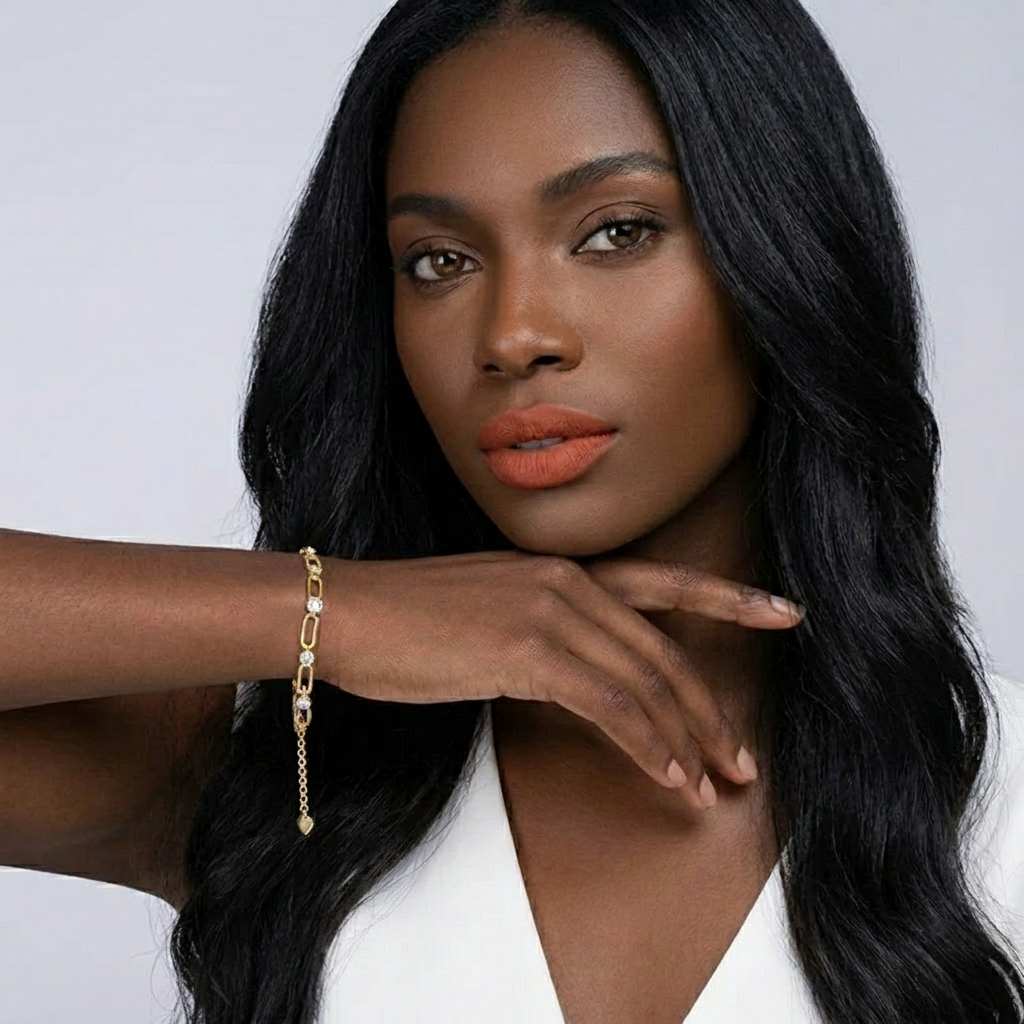 The Aurelia 3.0ct Brilliant-Cut Moissanite & Paperclip Chain Bracelet
