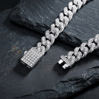 The Laurent 3.36ct Moissanite Iced Cuban Chain Bracelet