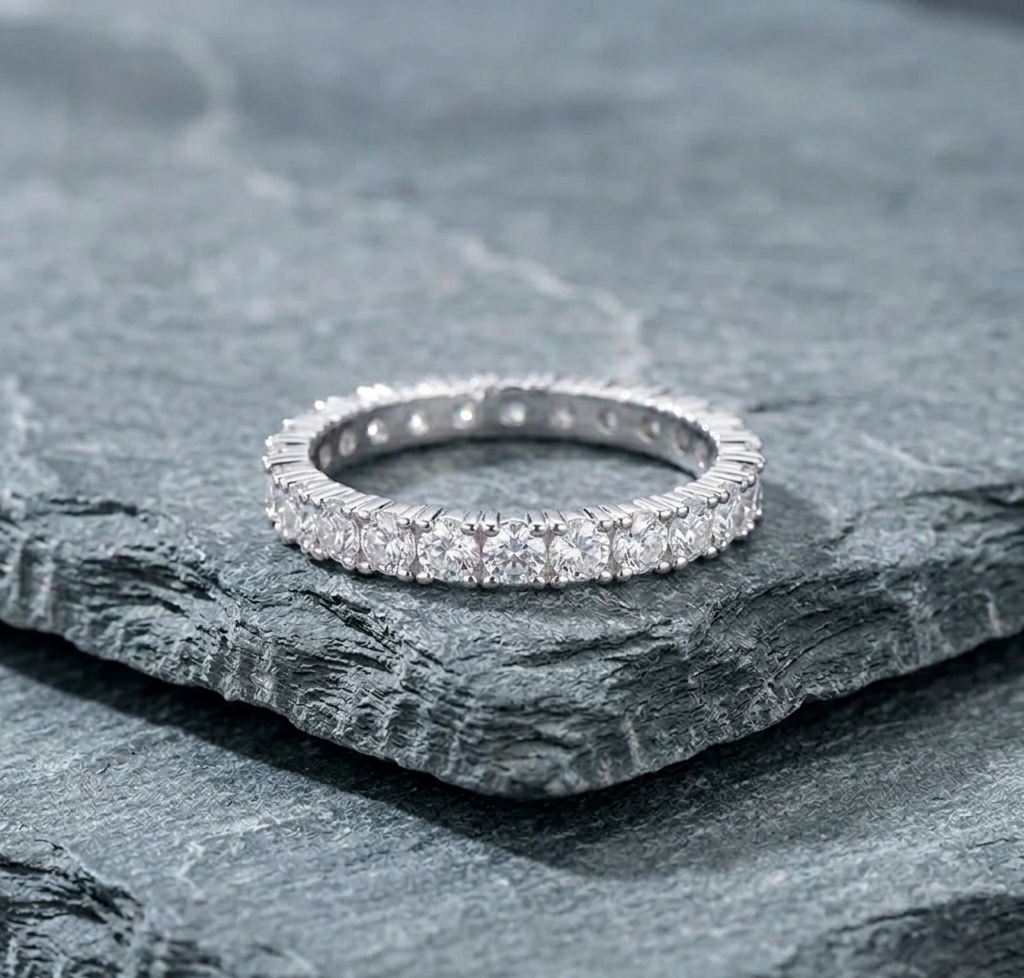 The Laurent Fluted Moissanite Full Eternity Ring