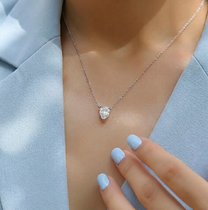 The Pear-Cut Moissanite Solitaire Pendant