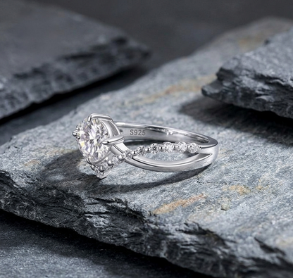 The Sovereign Chevron Moissanite Ring