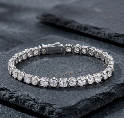 The Saffron Bezel-Cut Moissanite Tennis Bracelet