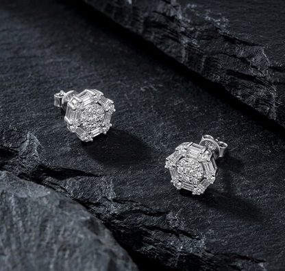 The Aurelia Hexagon Moissanite Studs