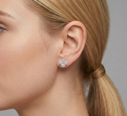 The Kensington Clover Moissanite Cluster Studs