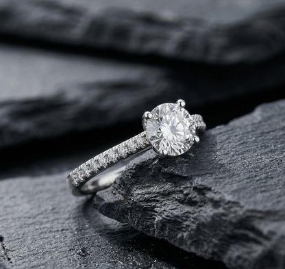 The Sienna 1ct Moissanite Pavé Solitaire