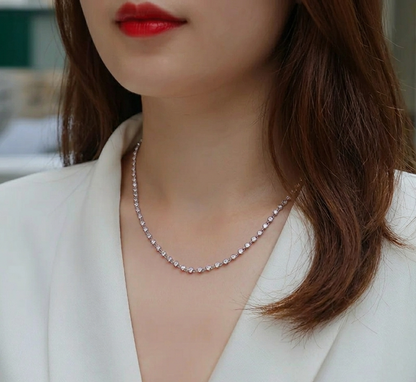 The Aura Certified Moissanite Bezel Tennis Necklace