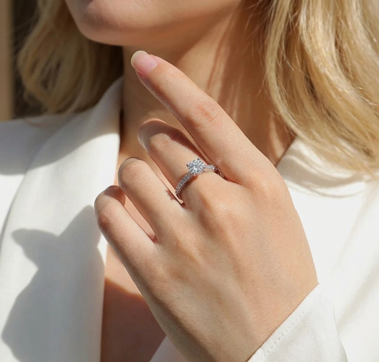The Sienna 1ct Moissanite Pavé Solitaire