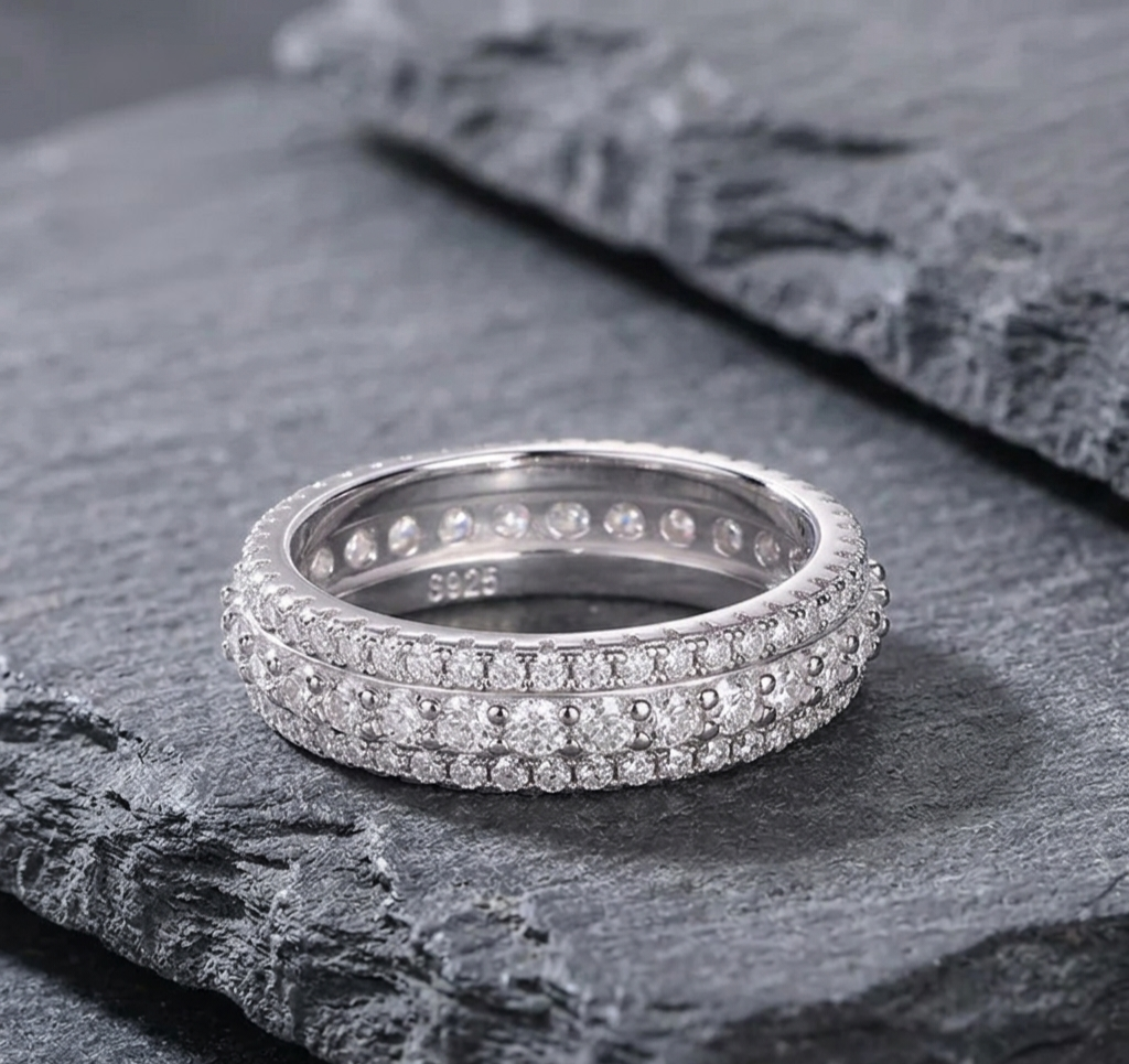 The Nebula Triple-Row Eternity Band