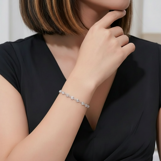 The Amour Bezel-Set Moissanite Tennis Bracelet