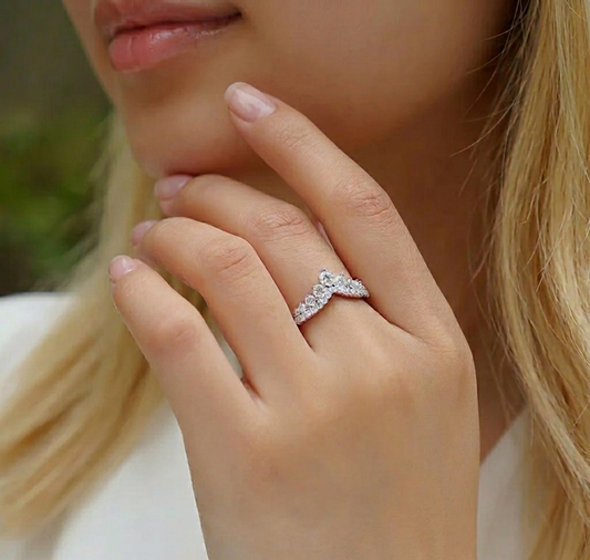 The Aurora Tiara Moissanite Ring