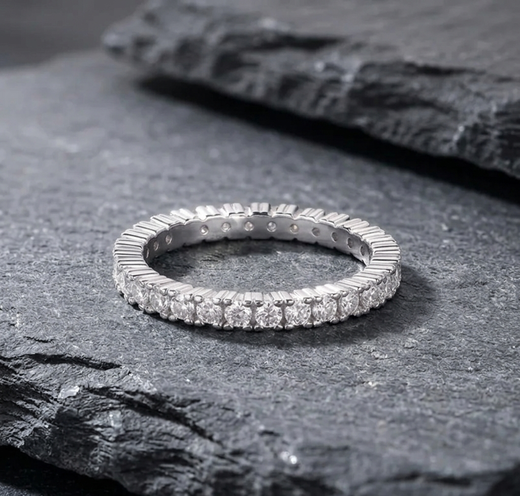 The Laurent Fluted Moissanite Full Eternity Ring