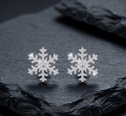 The Midnight Frost Snowflake Statement Earrings