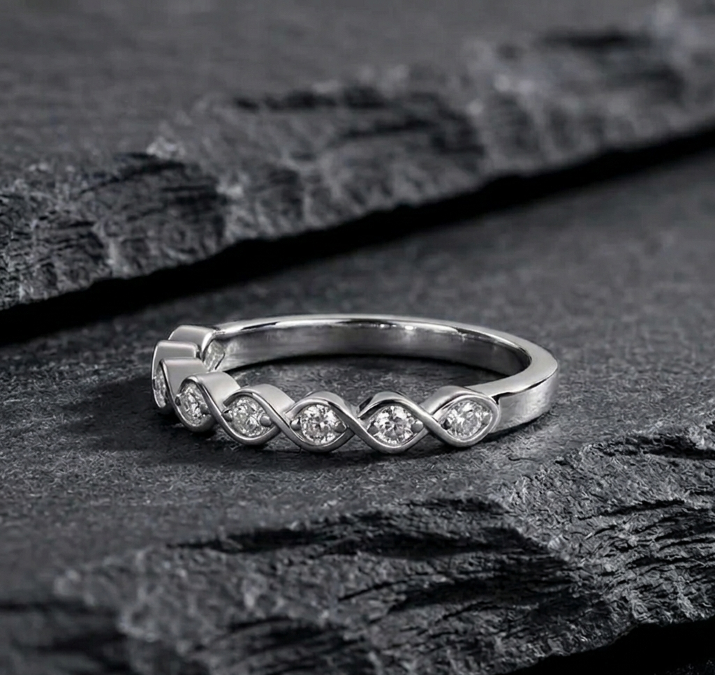 The Aurora Moissanite Eternity Band