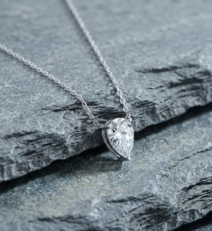 The Pear-Cut Moissanite Solitaire Pendant