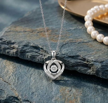 The Lovelace 'Dancing' Moissanite Heart Pendant
