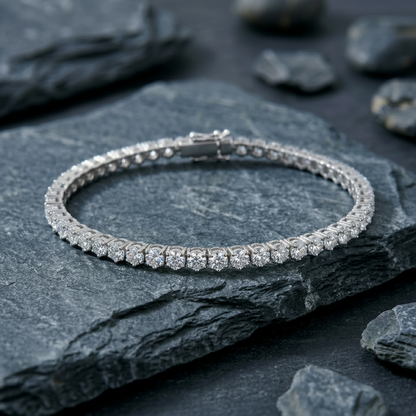 The Lumina 3mm Moissanite Tennis Bracelet in 18k Gold Vermeil