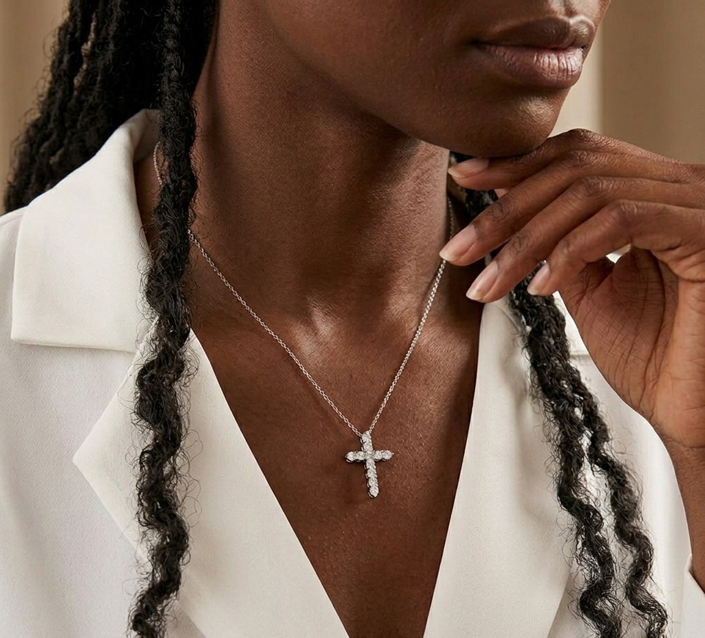 The Divine Moissanite Cross Pendant