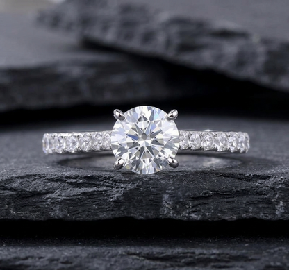 The Sienna 1ct Moissanite Pavé Solitaire