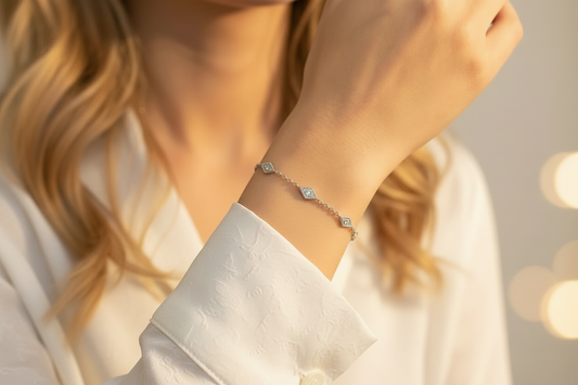 The Astra Geometric Pavé Bracelet