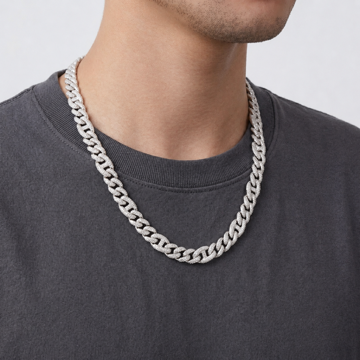 The Grand 12mm Iced Cuban Link Chain (24")