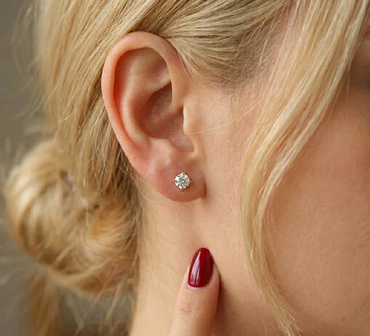 The Perfect Everyday Luxury: Round Brilliant Moissanite Stud Earrings
