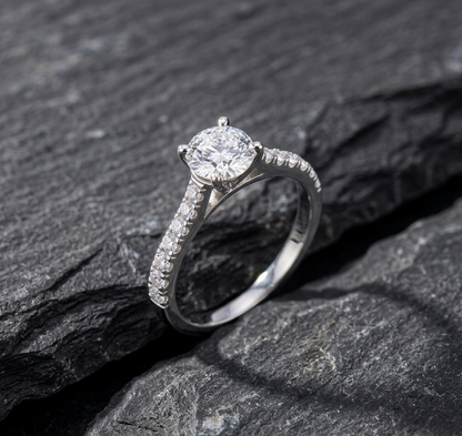 The Sienna 1ct Moissanite Pavé Solitaire