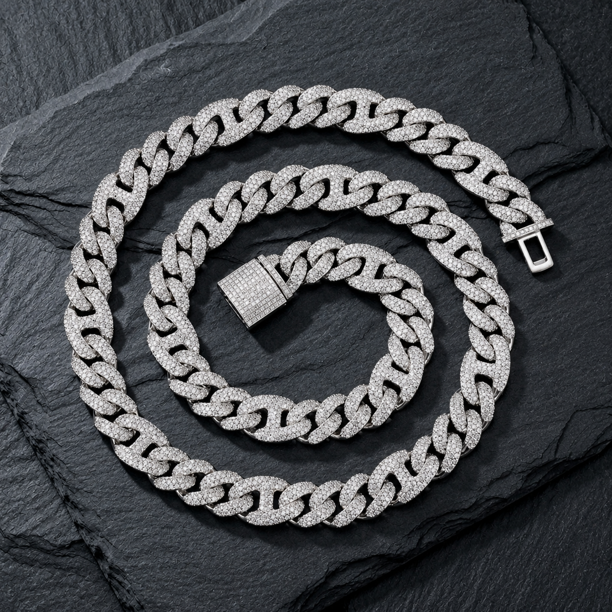 The Grand 12mm Iced Cuban Link Chain (24")