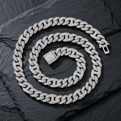 The Grand 12mm Iced Cuban Link Chain (24")