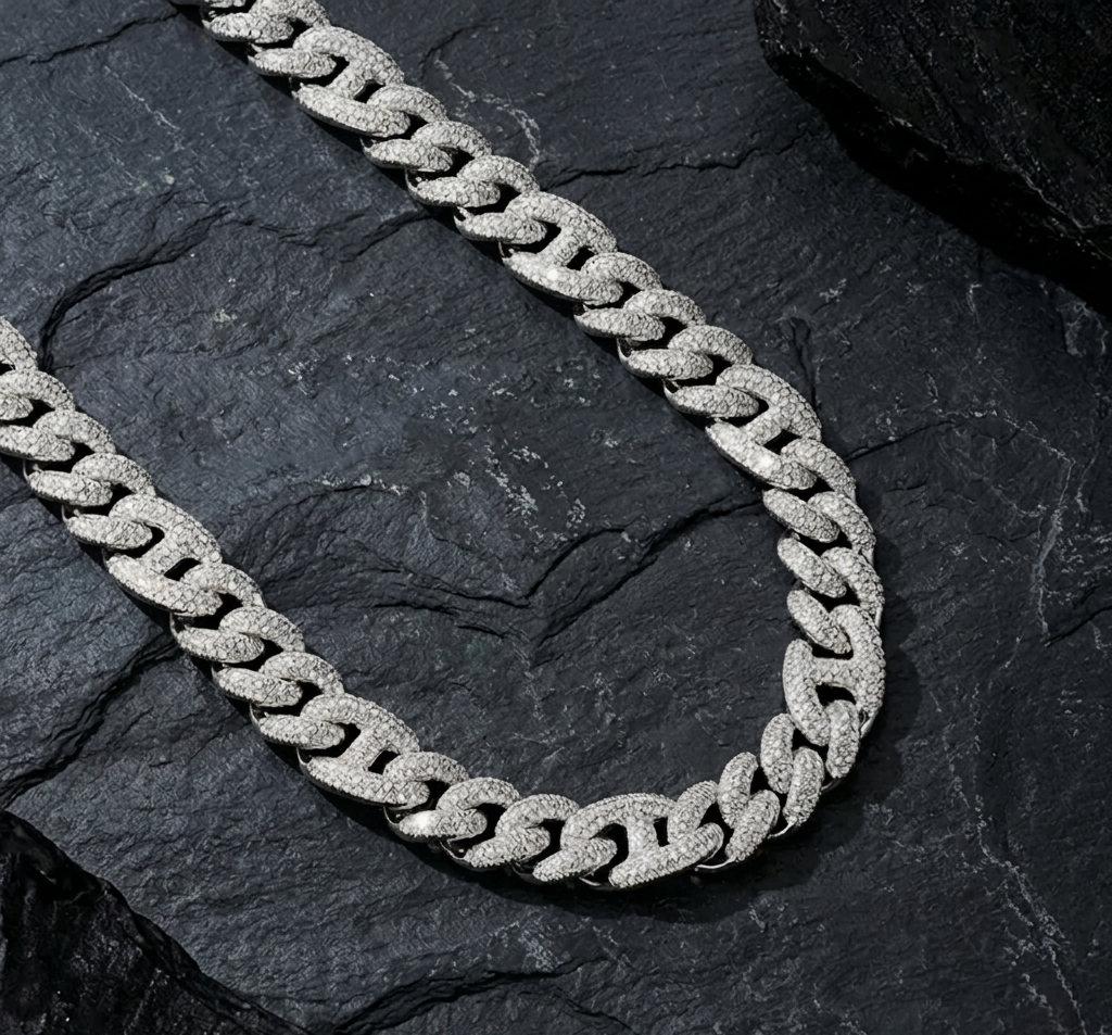 The Grand 12mm Iced Cuban Link Chain (24")