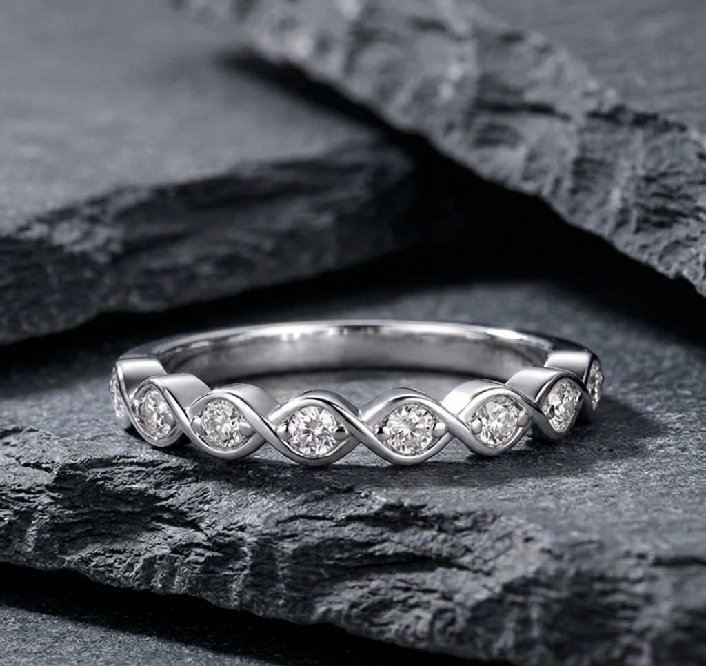 The Aurora Moissanite Eternity Band