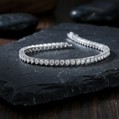 The Lumina 3mm Moissanite Tennis Bracelet in 18k Gold Vermeil