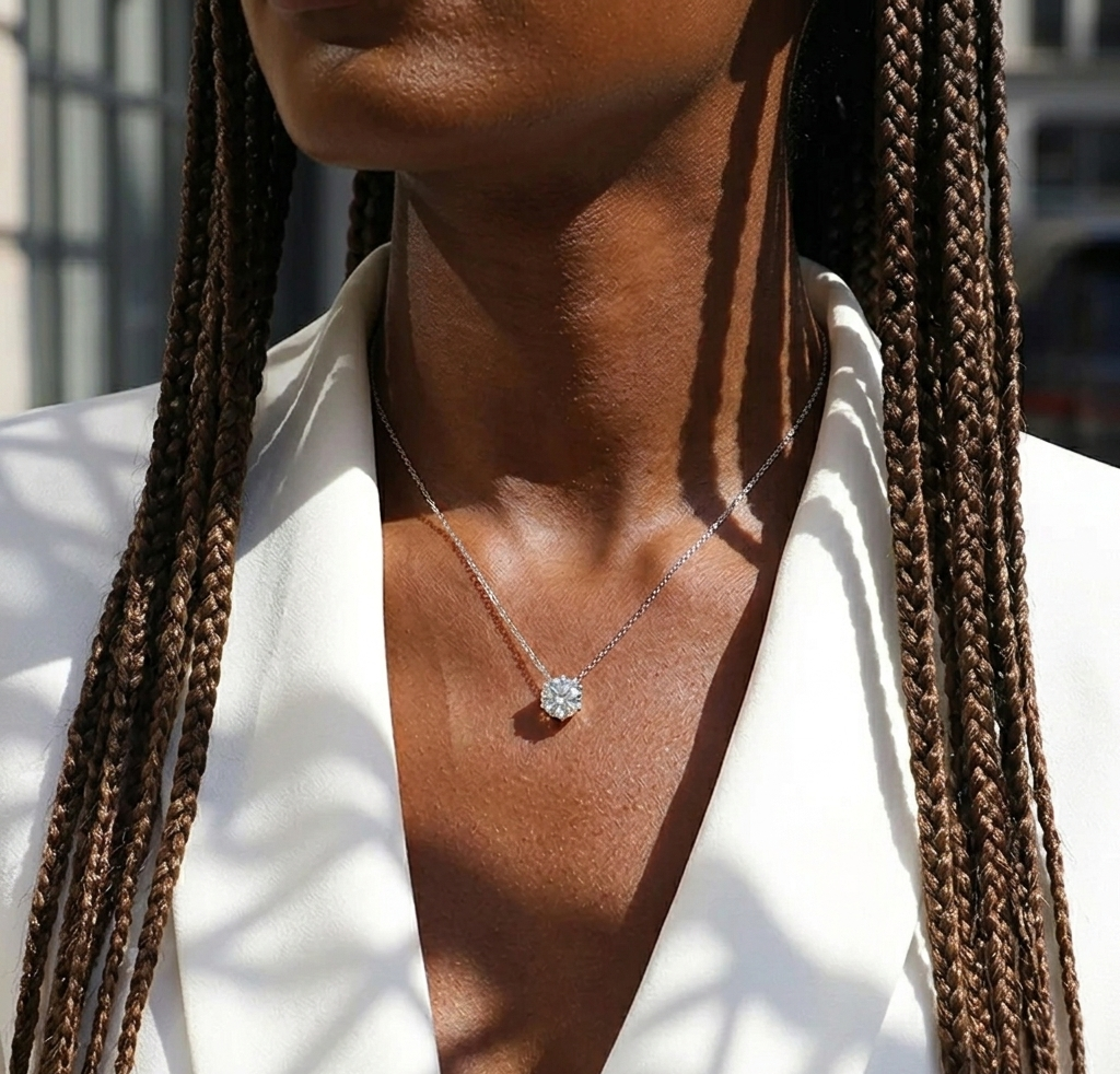 The Solitaire Moissanite Pendant